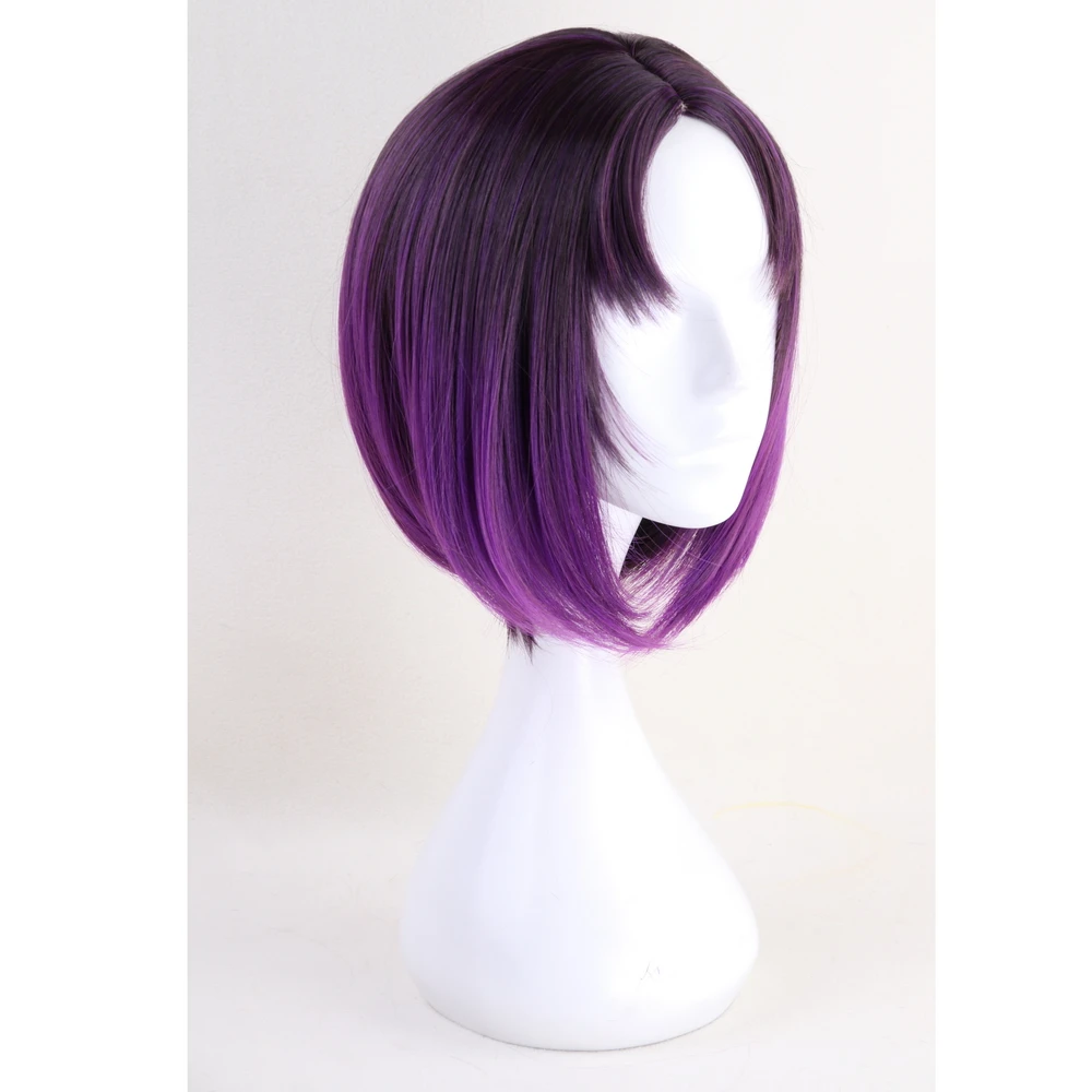 Perruque Cosplay courte violette ombrée – Kobayashi, Anime Dragon Maid Elma, perruque secouante du Dragon pour femmes