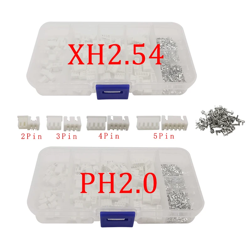 

230Pcs XH 2.54mm PH 2.0mm Male Female Housing Pin Header 2.54mm 2.0mm Pitch 2/3/4/5 Pin JST Plug Socket Wires Terminal Connector