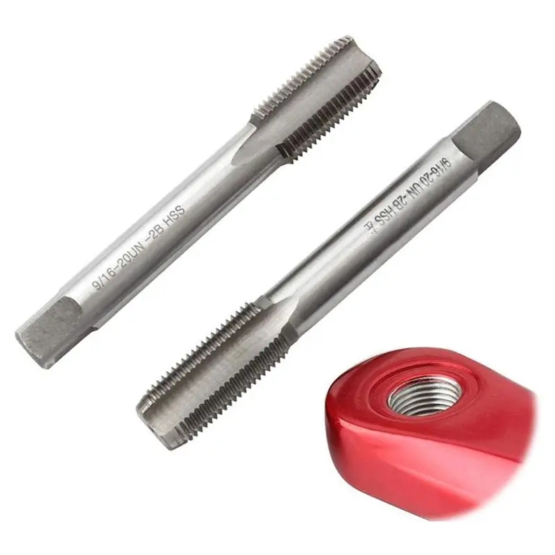 Superior-Threaded HSS Tap Set(1 Pair), 9/16"- 20 For Bicycle Crank Repair- Left And Right Taps Included