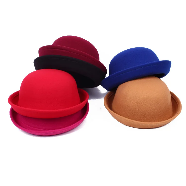 

Winter Autumn Faux Wool Bucket Hat Structured Retro Round Top Cap for Women Men Unisex Casual Daily Fashion