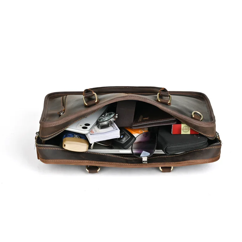 Maletín ultrafino para hombre, bolsa de negocios hecha a mano, diseño Original, estilo Retro, de lujo