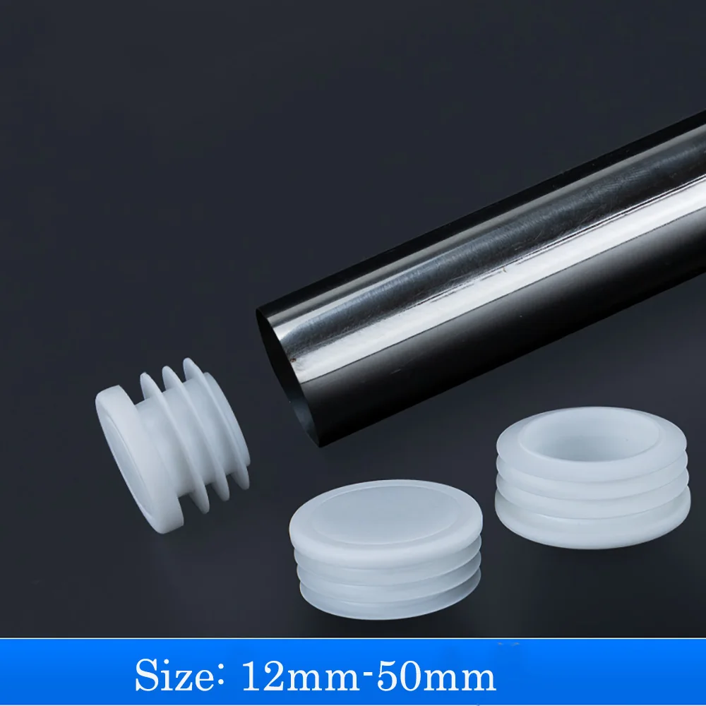 12-50mm Round Plastic Tubing End Plug 2-10Pcs Chair Ladder Alloy Pipe Foot Cover Anti Slip Floor Leveling Protective Cap