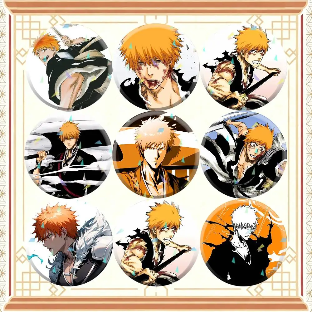 I-Ichigo Kurosaki 32/44/58mm Handmade Pins Round Brooch Badge Backpacks Clothes Jewelry Gifts