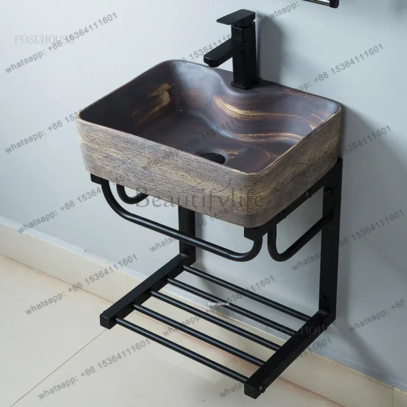 Wall-mounted Bathroom Sinks Modern Bathroom fixtures Ceramic Bracket Hanging counter Basin