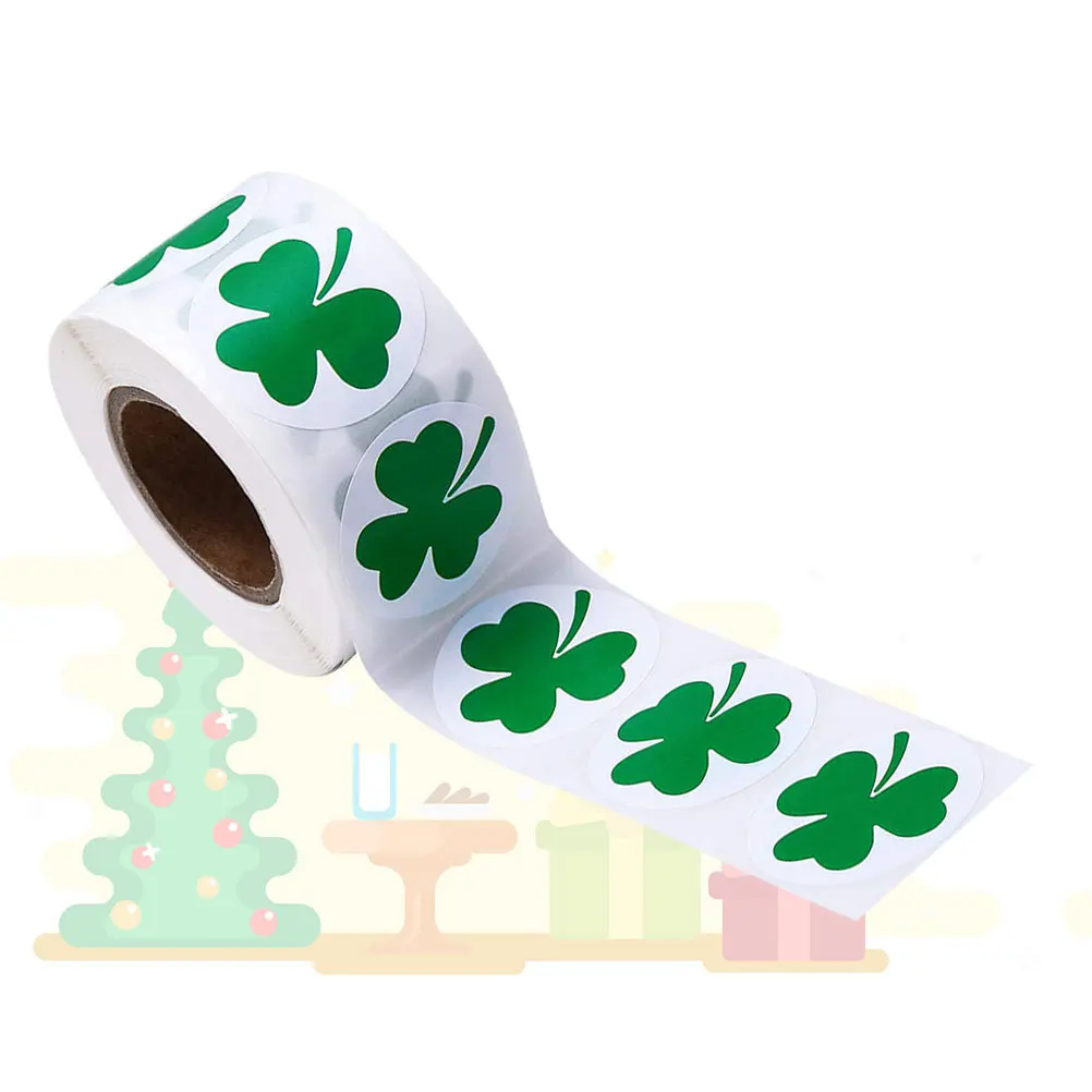 

Roll Chic Clover Sealing Self-Adhesive DIY Sticker for Candy Biscuit Bags Christmas Wrapping Gift Stickers Baking Packing Label