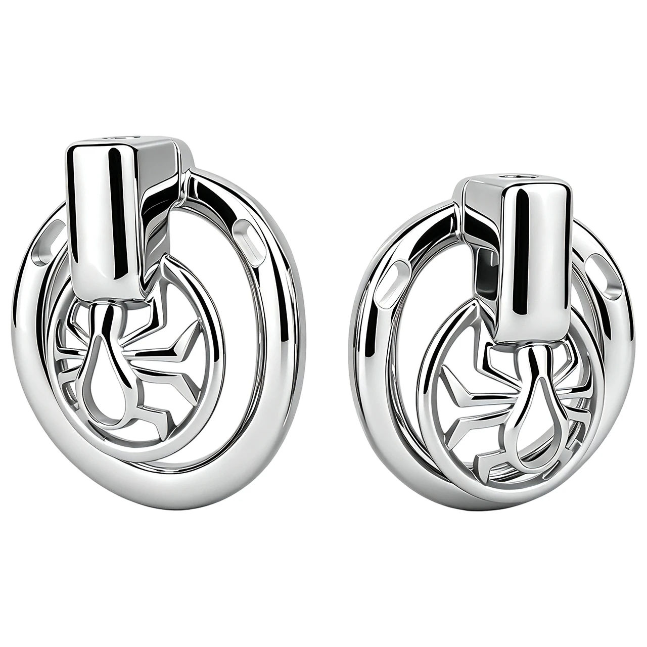 LEZEE Stainless Steel Male Chastity Cage Spider Hollow Out Chastity Lock Open Type Penis Lock Men BDSM Cock Cages BDSM Sex Toys - view 3