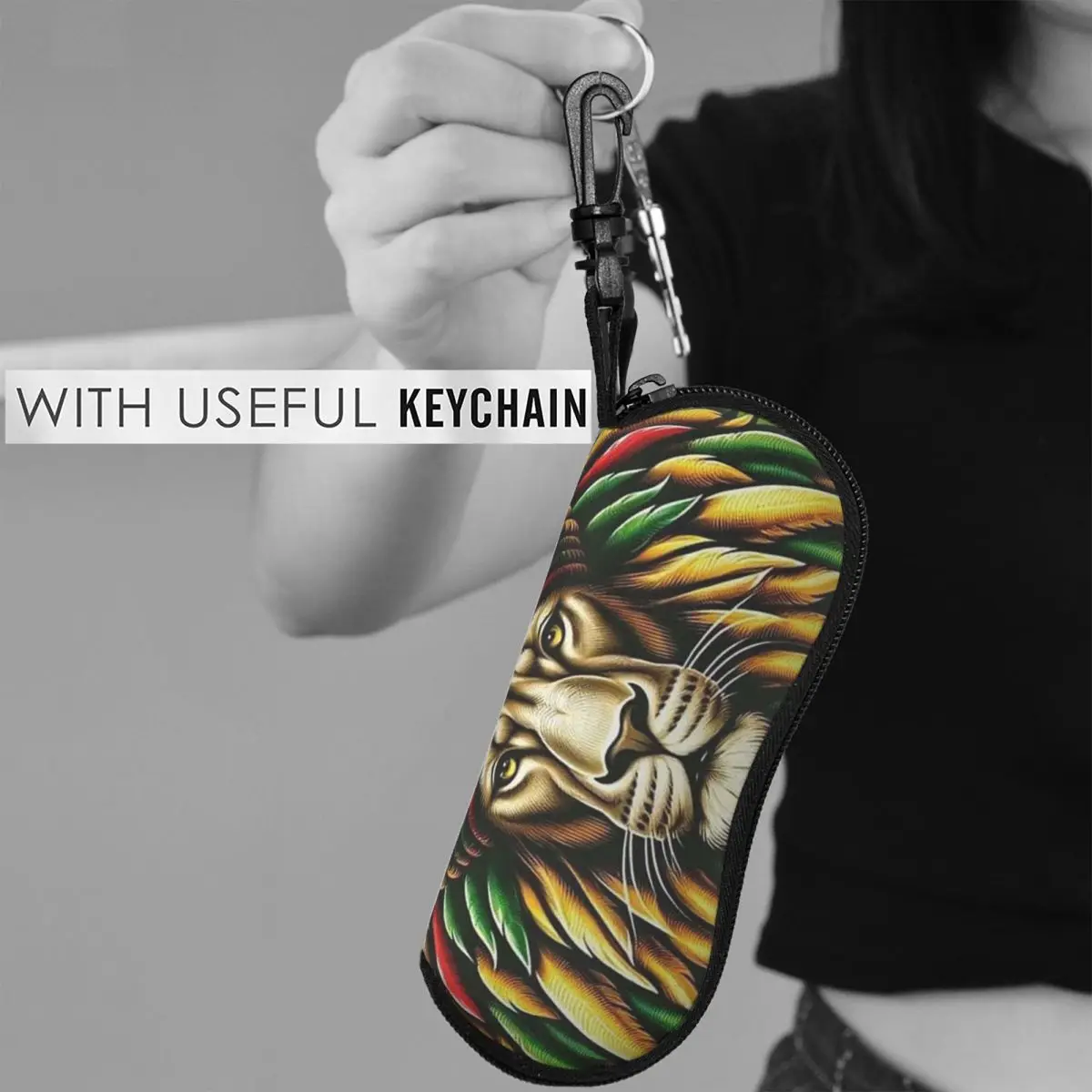 ラスタファリアン アマイキーナ レゲエ ラスタ ライオン ストリート スカリーズ シェル メガネケース プロテクター サングラスボックス 女性 男性 ソフト眼鏡バッグ