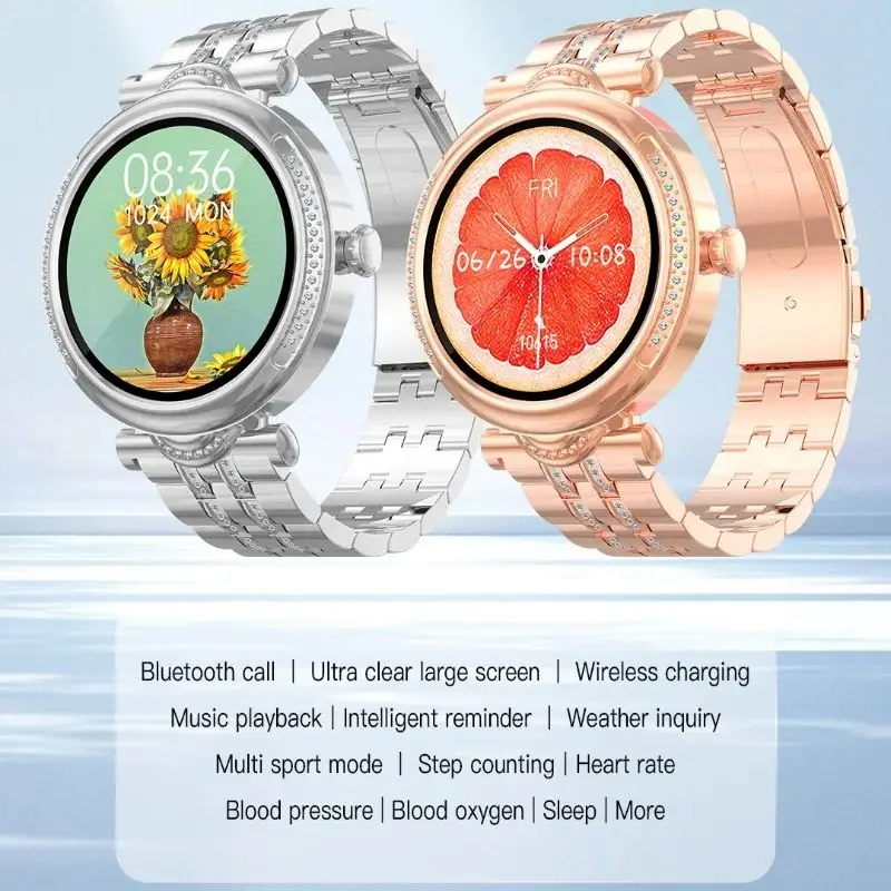 Fashion Ladies Smartwatch Dial Call Social APP Message Reminder Sports Smart Watchse Waterproof Music Fitness Tracker Gift Women