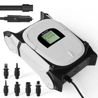 sup air pump for paddle board, inflatable boat, air bed/ pool/ mattress/ tent, 0-22psi DC12, electric car pump Black