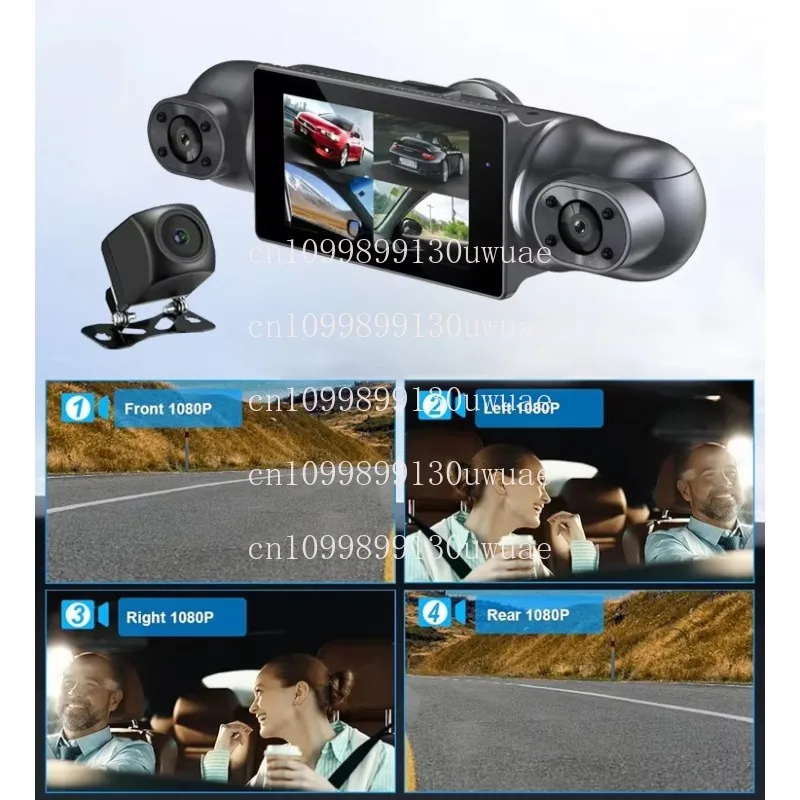 1080P FHD Global Positioning System Wireless 360 Degree Driving Recorder 4 Channel Lens Hardwire Kit with Wireless Car Black Box