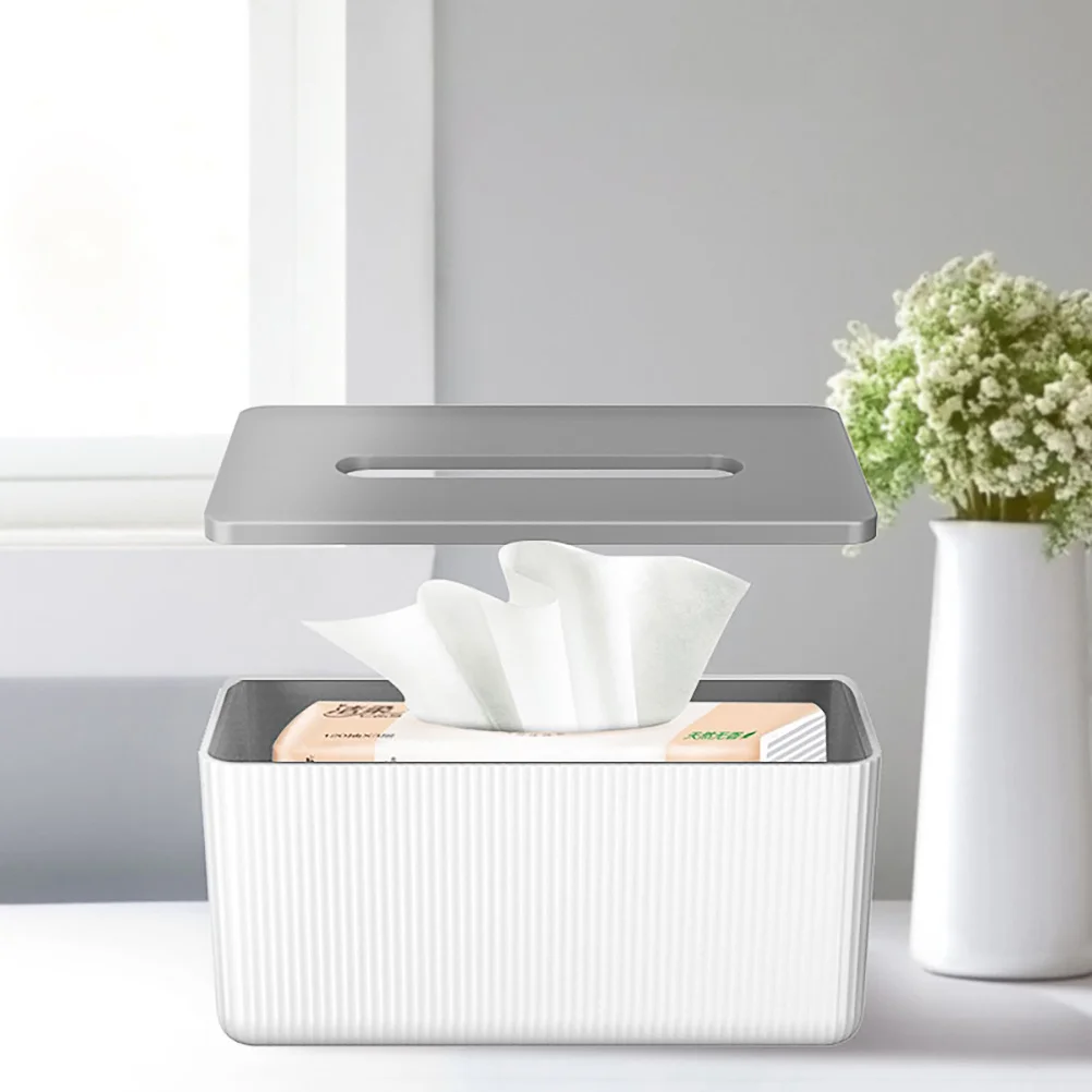 1Pcs Tissue Box Corrugated Paper Napkin Case Lightweight Home Office Car Napkin Holder Storage Container Decorative Tissue