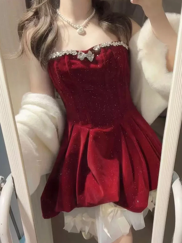 

Бархатный комплект из двух предметов, женская зимняя пушистая верхняя одежда, красный пышный комплект Dr Fraance Sle Faion Ensemble Long Sve Longevi