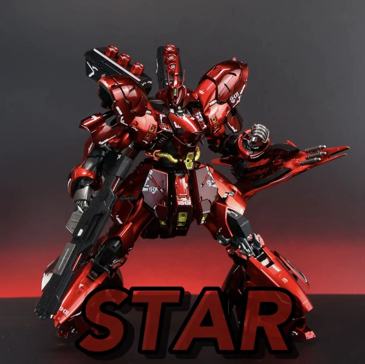Dostępny od ręki Rg 1/144 Sazabi Model do Składania Figurka Akcji Metalowy Zabawka Dekoracyjna na Biurko Prezent