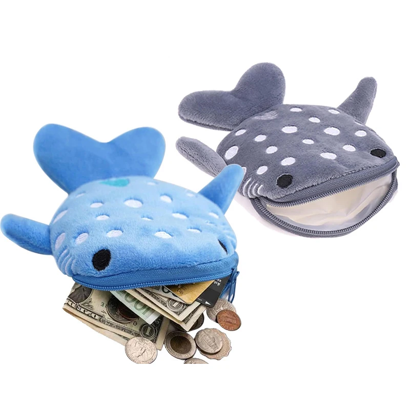 

Mixed Blue Gray Shark Coin Purse, Cartoon Zipper Bag, Data Cable Organizer, Plush Keychain Pendant, Min 2 Pieces