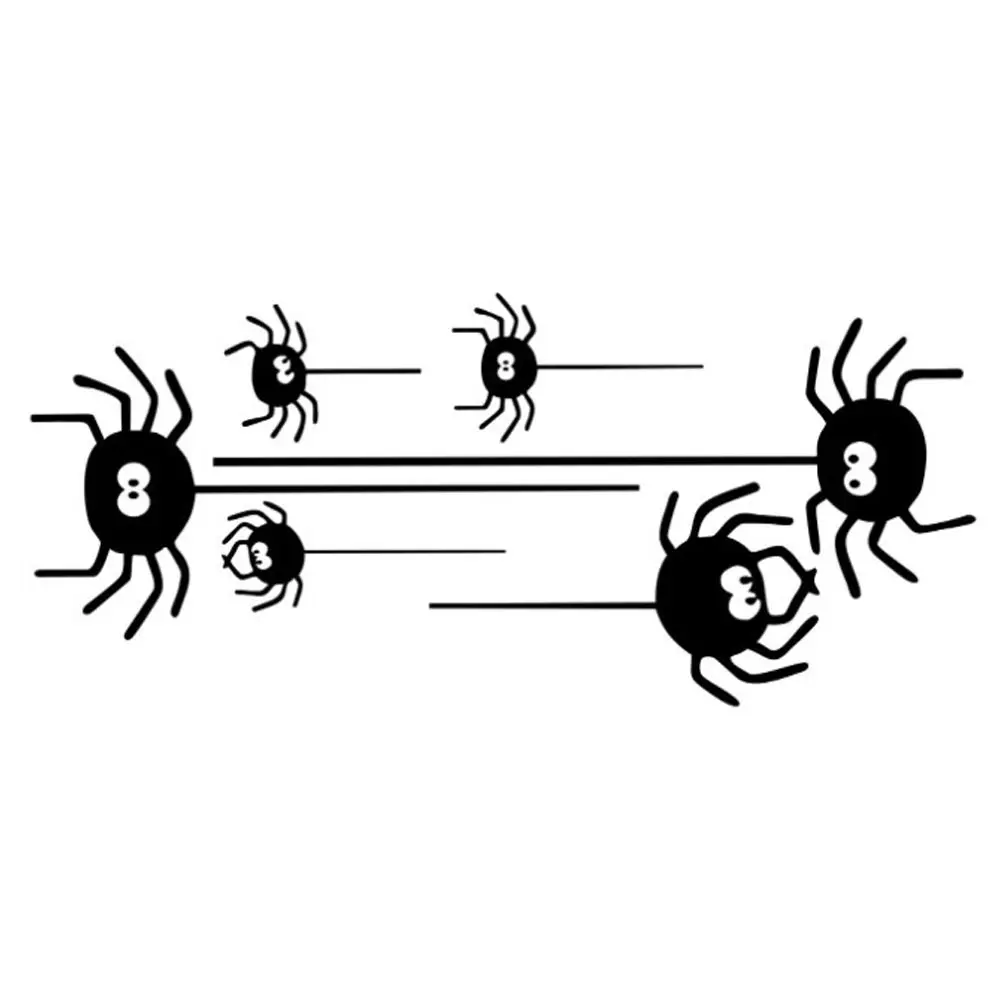 Black Funny Party Prank On Wall Spider Sticker Halloween Decoration Wallpaper Decal