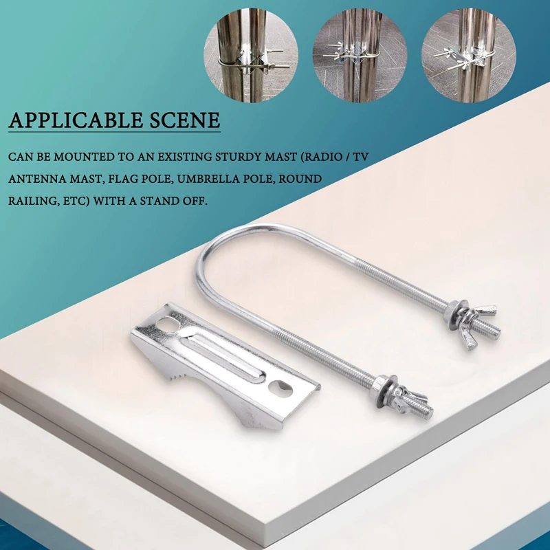 Pince de mât à Double antenne, bloc de mâchoire en V avec boulons en U, Kit de support de montage de mât à mât robuste pour télévision, CB,Ham
