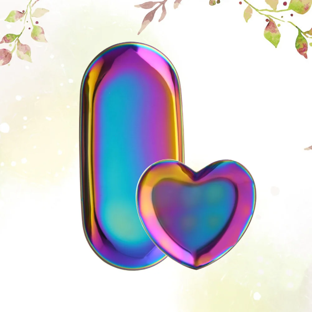 1Set Nail art Werkzeug Ablage Edelstahl Mini Maniküre Werkzeug Platte Organizer für Salon Hause Schreibtisch Badezimmer Eitelkeit