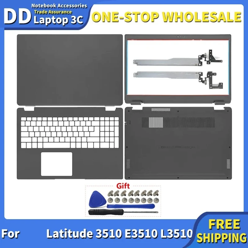

NEW Laptop Top Case For Latitude 3510 E3510 L3510 LCD Back Cover Front Bezel Hinges Palmrest Lower Bottom Case 15.6 Inch