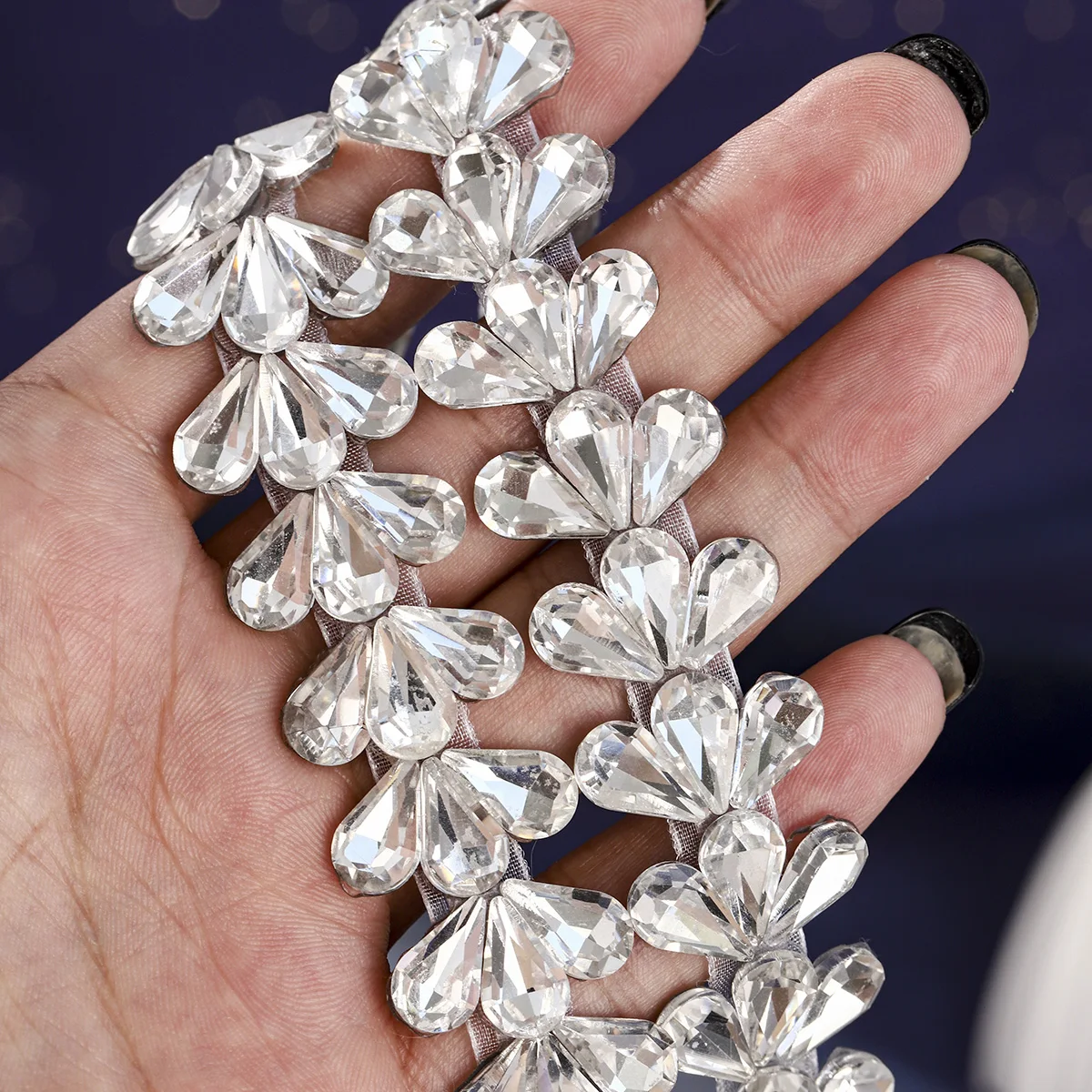 Silver Rhinestone Adhesive Waist Belt Sparkling Rhinestone Bridal Simple Wedding Belt For Women Party Dress Sash