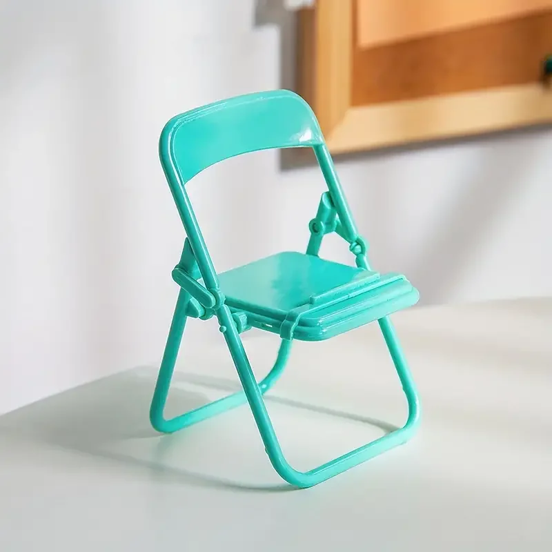 4Pcs Creative Desktop Mini Chair Stand Can Be Used As Decorative Ornaments Foldable Lazy Drama Mobile Phone Holder Random Colors