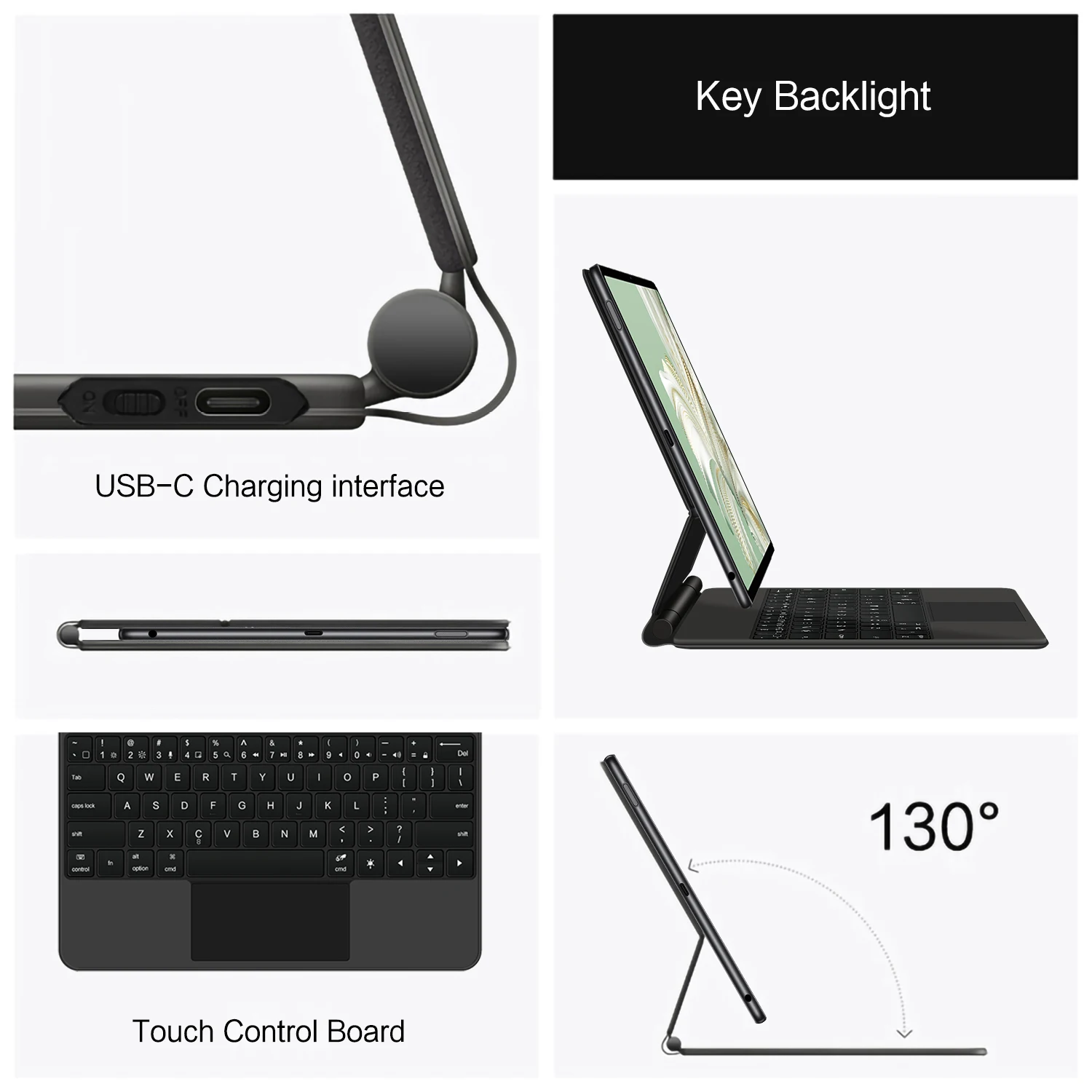 Imagem -04 - Smart Case para Huawei Matebook e Trackpad Teclado Retroiluminado Tampa do Suporte Magnético Flutuante Magic Teclado 126 Polegadas2023