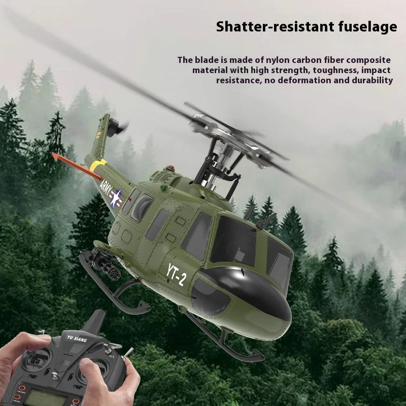 Yuxiang F07v Huey Uh1d 6-Channel Simulation 3d Stunt Helicopter 1:34 Six Axis Self Stabilizing Multifunctional Rc Model