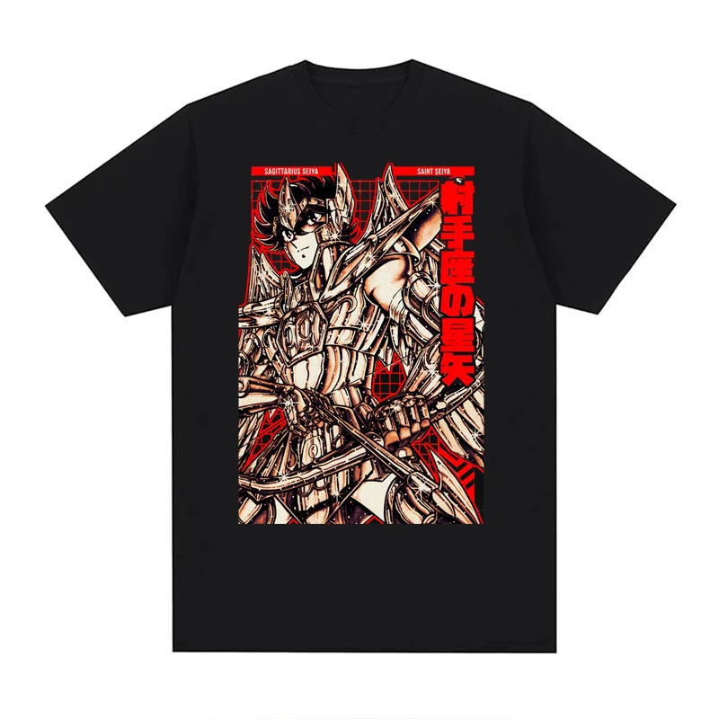 Anime Saint Seiya T Shirt Men Women  Washed Seiya  Graphic Print 100% Cotton Summer Unisex Tops EU Size  Retro Short Sleeve Tees