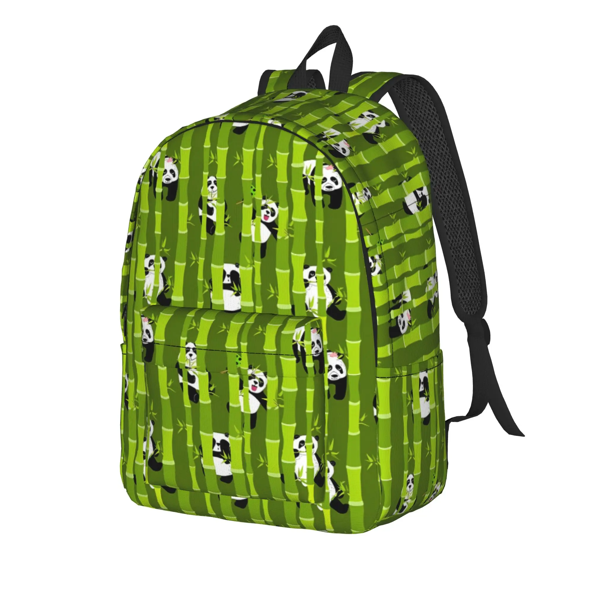 Panda And Bamboo Backpack  Boy Polyester Hiking Backpacks Breathable Aesthetic School Bags Rucksack