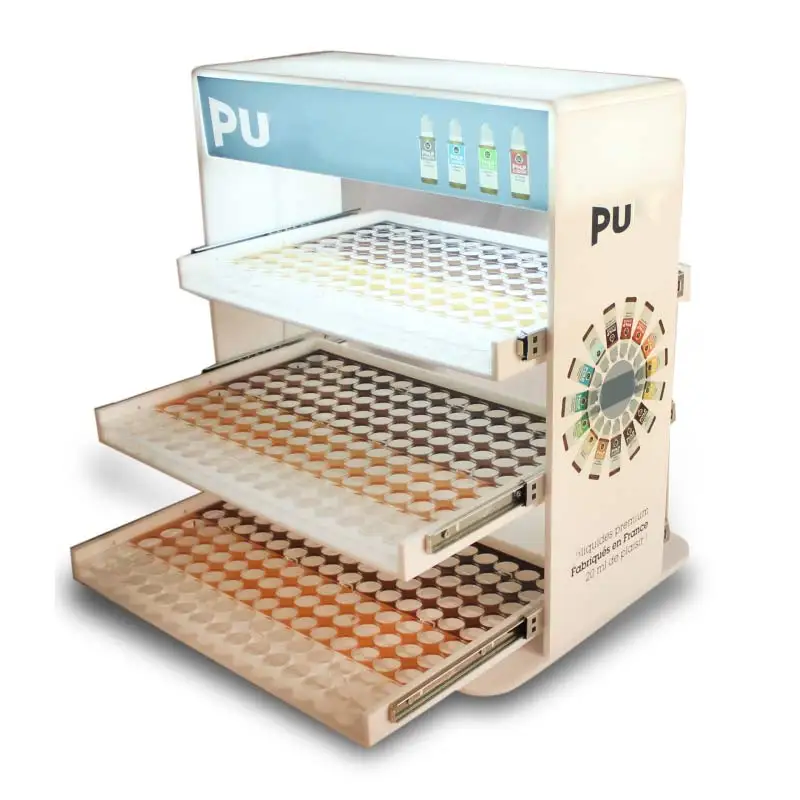 custom.Acrylic Retail Countertop Display with Drawers Cbd showcase Movable Push-pull Tray Smoke Shop Display R