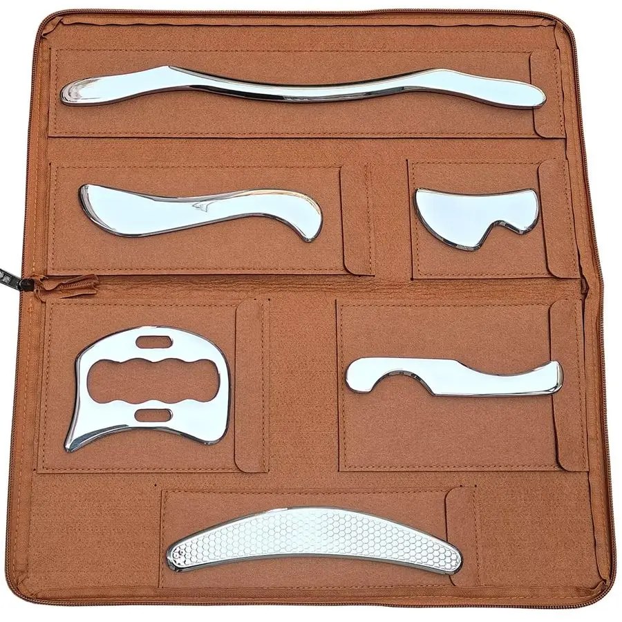 

Scraper Stainless Steel Gua Sha Scraping Massage Tool Set IASTM Tools Great Soft Tissue Mobilization Tool6pcs