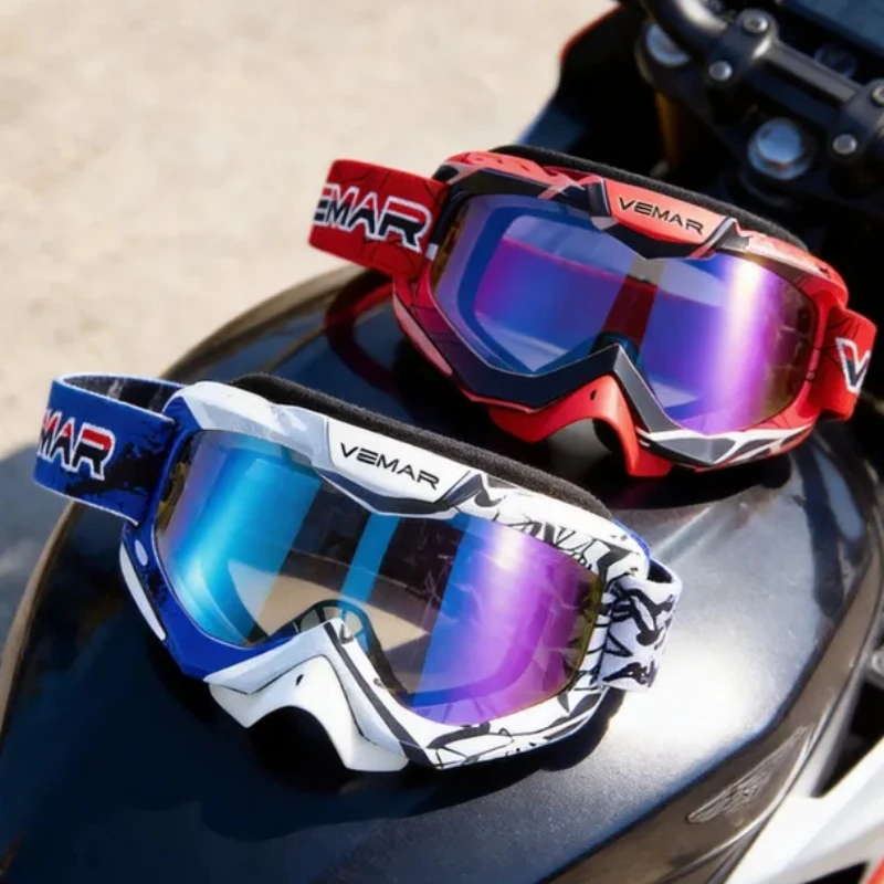 

VEMAR Motocross Goggles Windproof Dust-Proof Motorcycle Helmet Glasses for Men Cycling Off-Road Riding Protective Gear