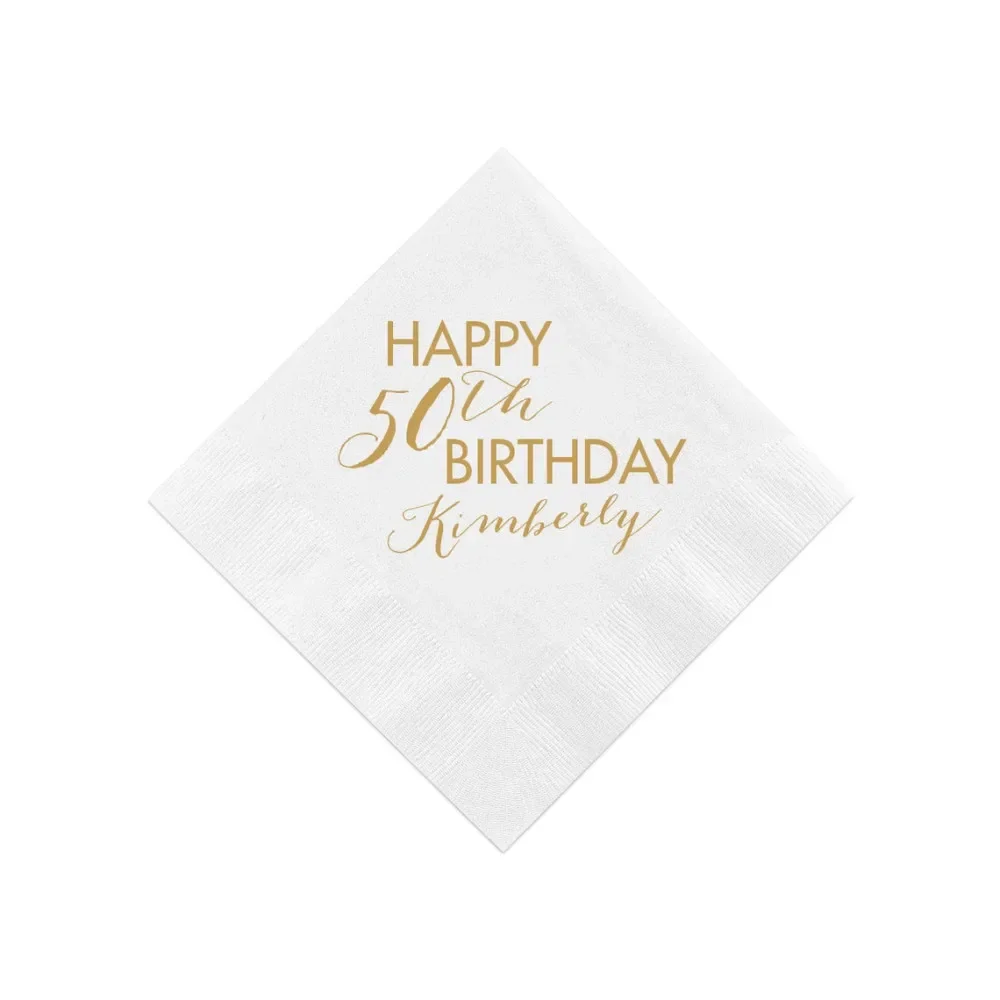 Personalised Birthday Napkins, Custom 50th Birthday Napkins, 50th Birthday Party, Happy 50th, Milestone Birthday, 60th Birthday