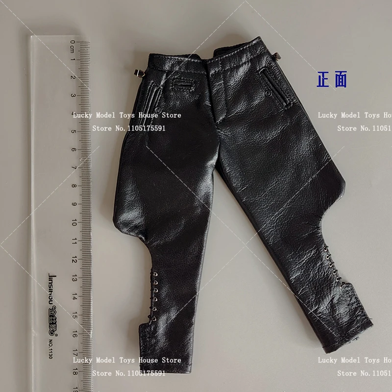 1/6 uomo soldato cappotto in vera pelle pantaloni cappello nero giocattoli accessori per vestiti per 12 "Action Figure militare decorazione del corpo