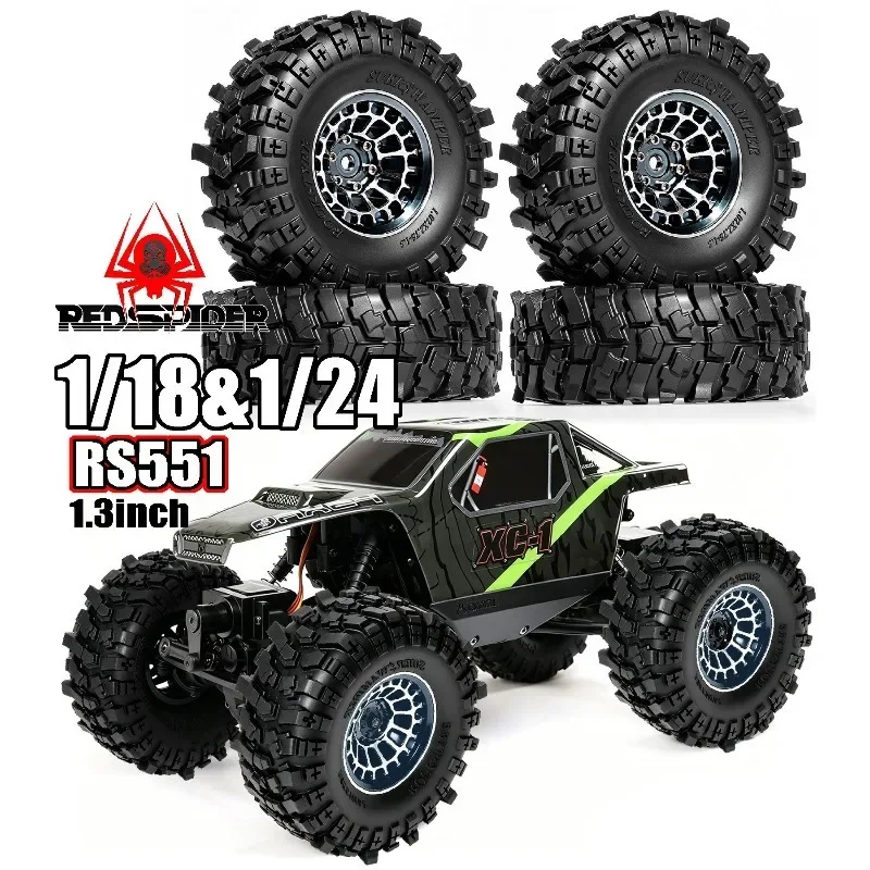 

4PCS 1.3 inch Metal Wheels & Tires for 1/18 1/24 RC Crawler Car TRX4M SCX24 AX24 FCX24 FCX24M Ascent-18 Upgrade Parts