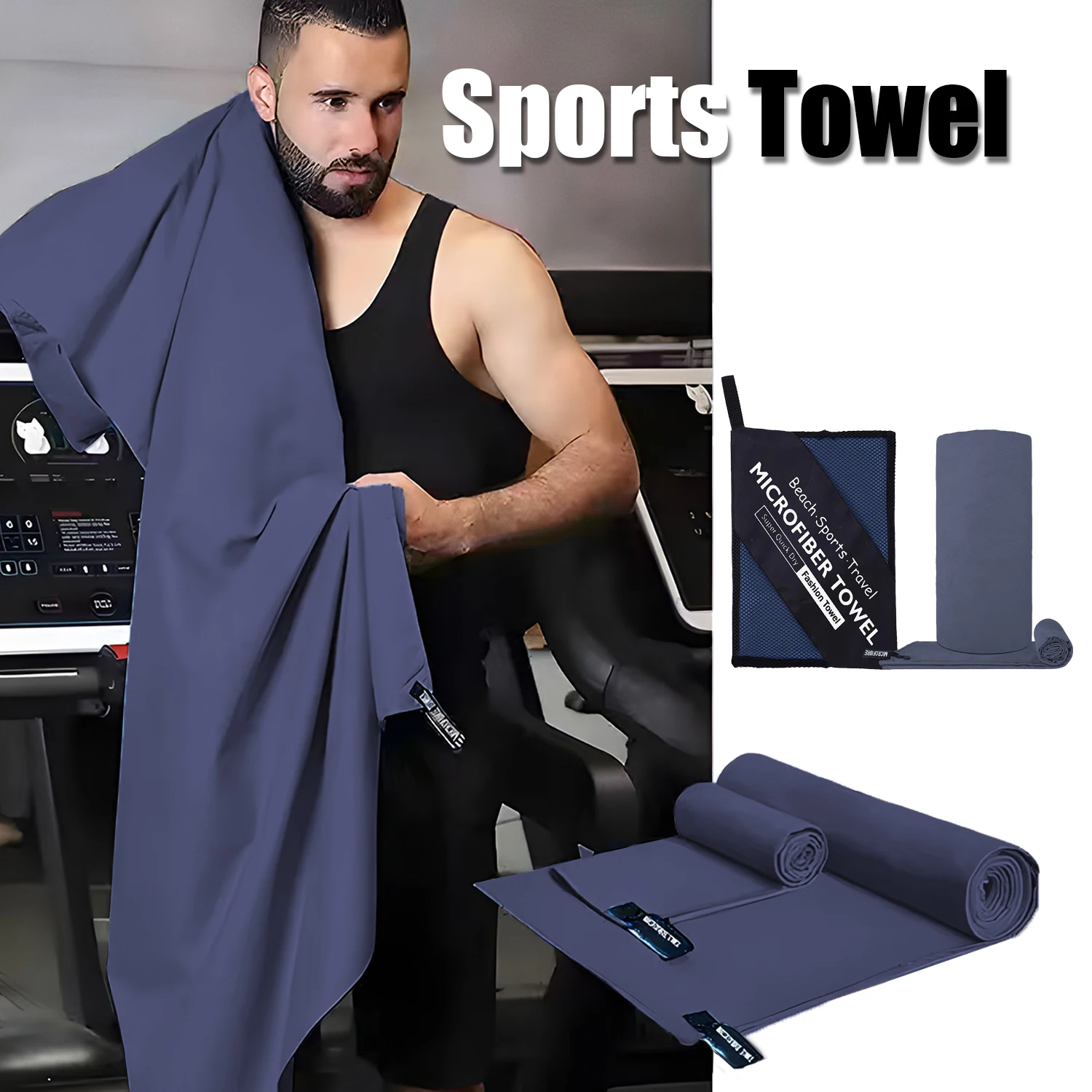 

1 шт., супервпитывающее мягкое быстросохнущее полотенце для занятий спортом на открытом воздухе, спортивные аксессуары, пляжное полотенце можно использовать для фитнеса, плавания, йоги