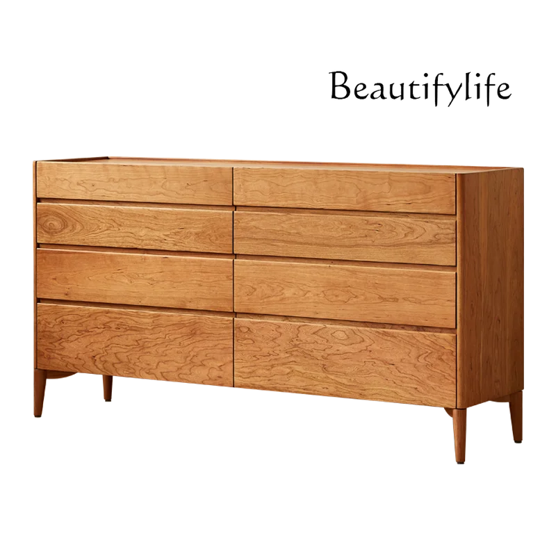 

Eight Spares Cabinet Bedroom Furniture Cherrywood Chest of Drawers Solid Wood Storage Living Room Drawer High Cabinet