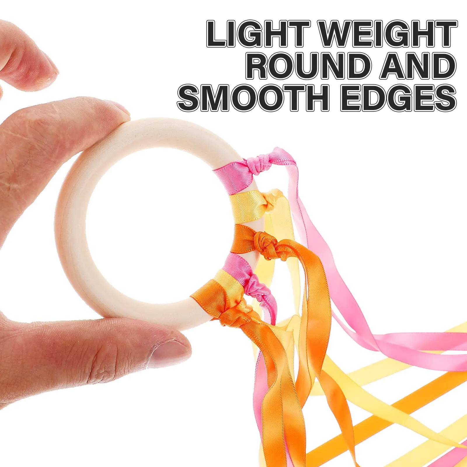 6 قطعة شريط دائرة خشبية لعب الاطفال غاسل الطفل في الهواء الطلق القماش الدائري الملونة طائرة ورقية الرقص الصولجانات غاسل اللافتات للأطفال