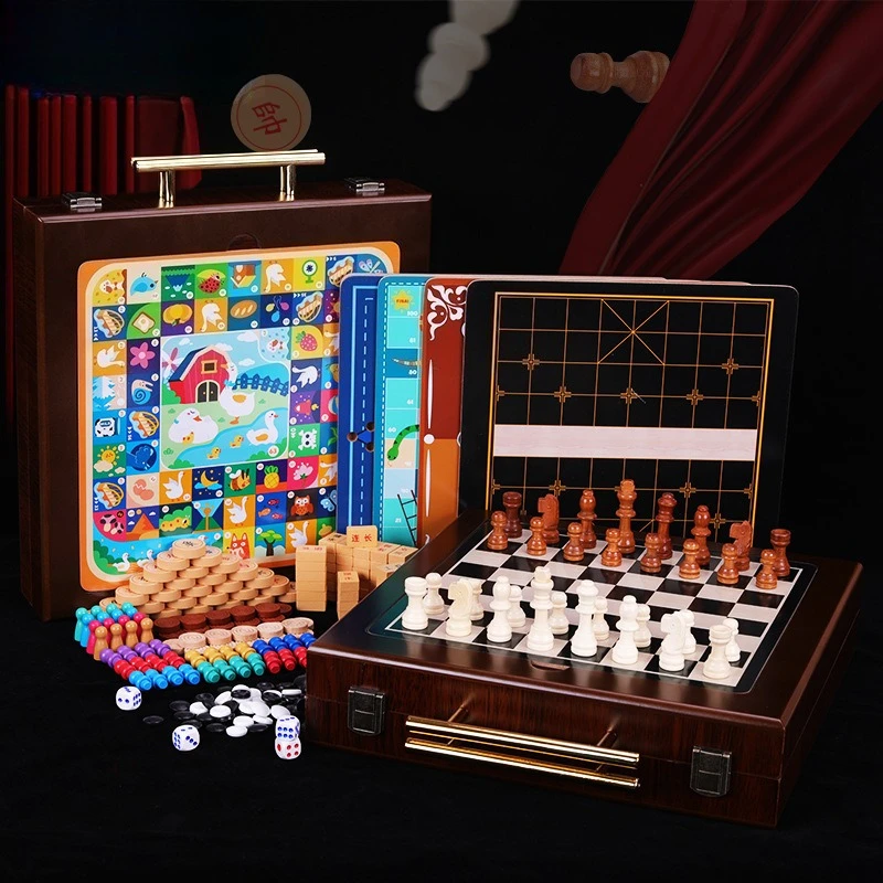 

Шахматные игры 3 в 1, дорожный шахматный набор с чехлом для переноски и летающими шахматами, игры-головоломки для взрослых, детей, семейное склеивание