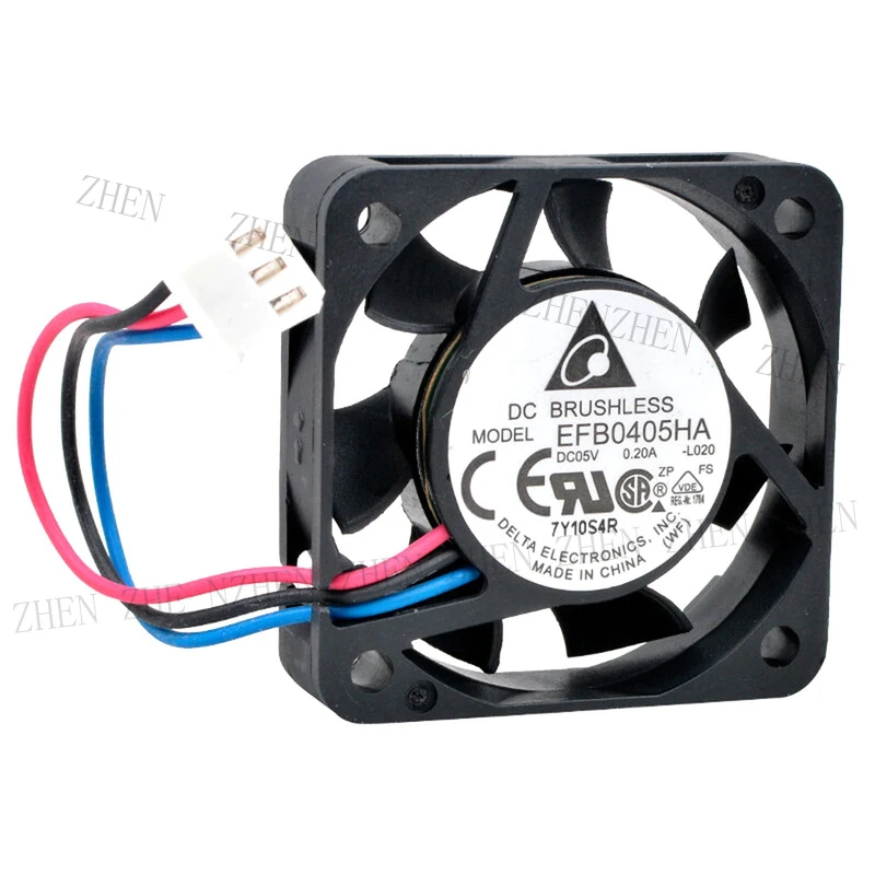 s-新品デルタ-efb0405ha-4010-4cm-dc5v-020a-3-線式ダブルボール冷却ファン-qw