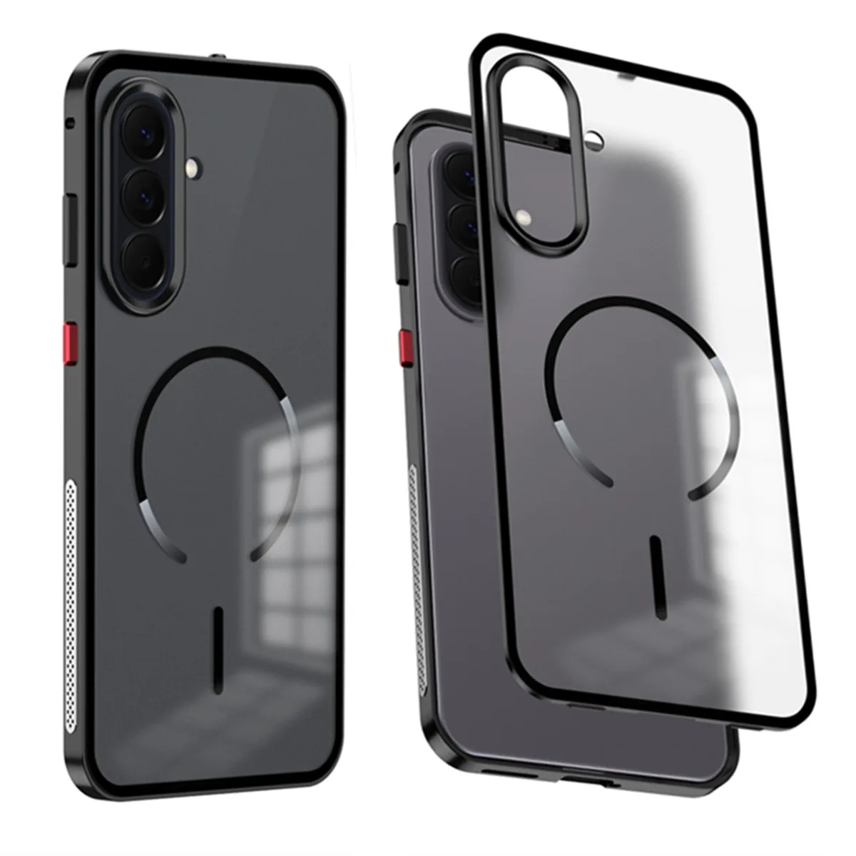 

DY04 Magnetic Clear Case For Samsung galaxy A57 A37 Funda Metal Bumper Wireless Charging Shockproof For Magsafe Mobile Covers