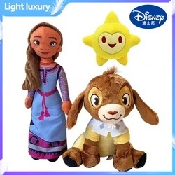 Disney Wish Asha Plush Doll Cute Valentino Anime Figurine Kawaii Princess Asha Statue Yellow Star Figure Children Toys Gifts