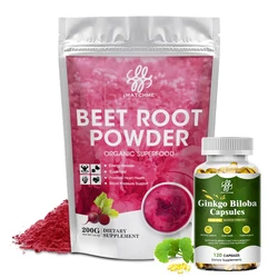 Superfood Ginkgo Biloba & Beetroot Supplement for Improve Cognitive Function, Lower Blood pressure, Boost Immune and Blood Flow