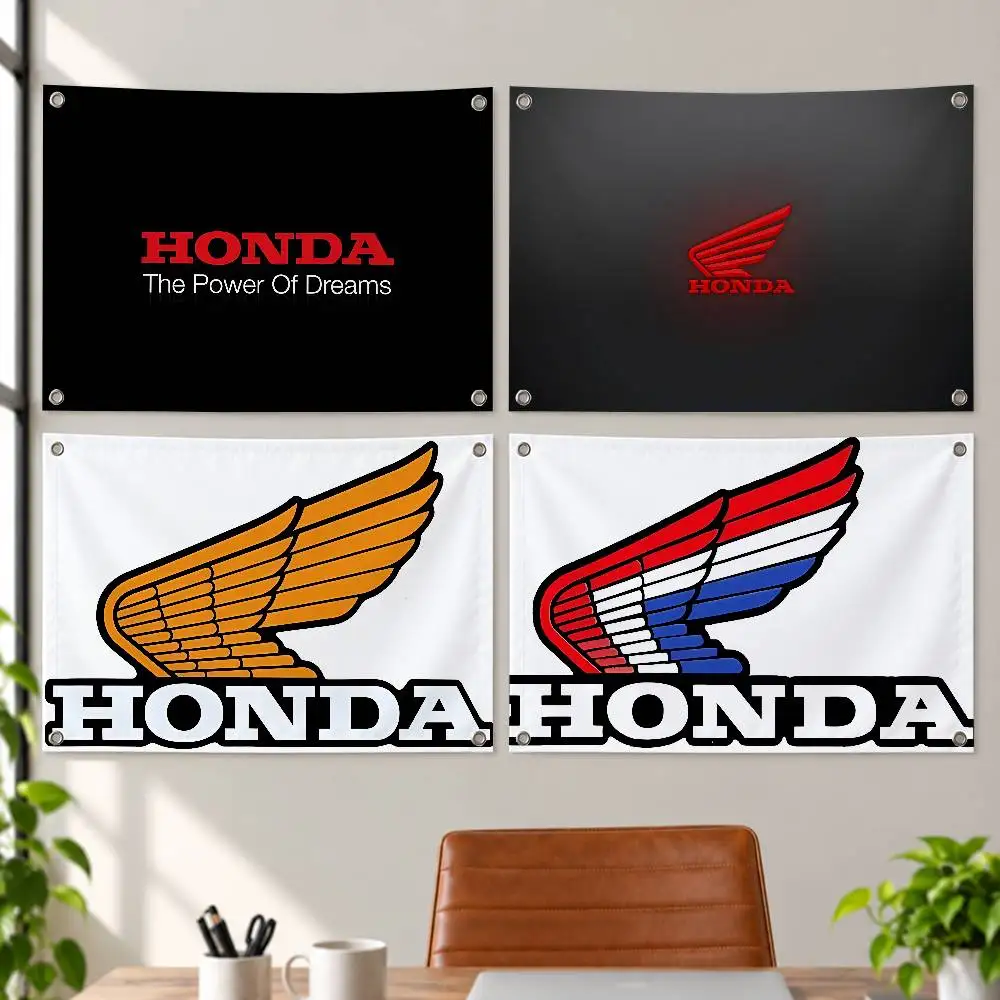 Automotive Brand Honda Aesthetic Wall Tapestry Flag Printed Wall Hanging Living Room Party Outdoor Decor
