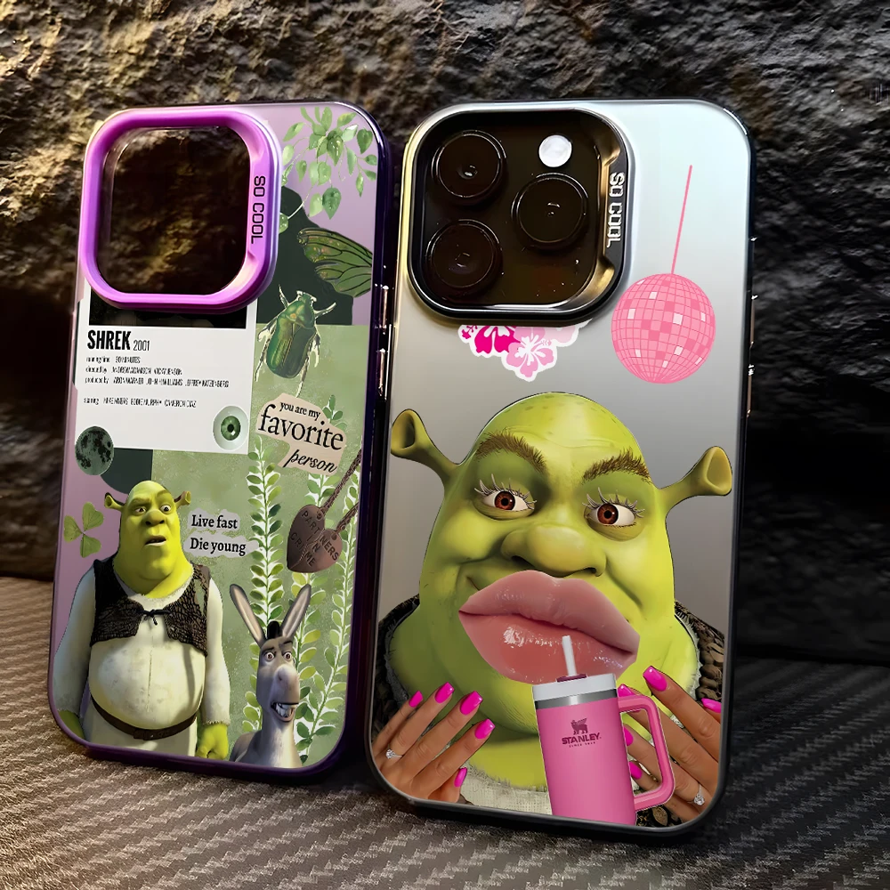 Funny Monster Shreks Phone Case for Samsung Galaxy S26 S25 Edge S24 S23 S22 S21 FE S20 Ultra Plus 5G Colorful Silver Hard Cover