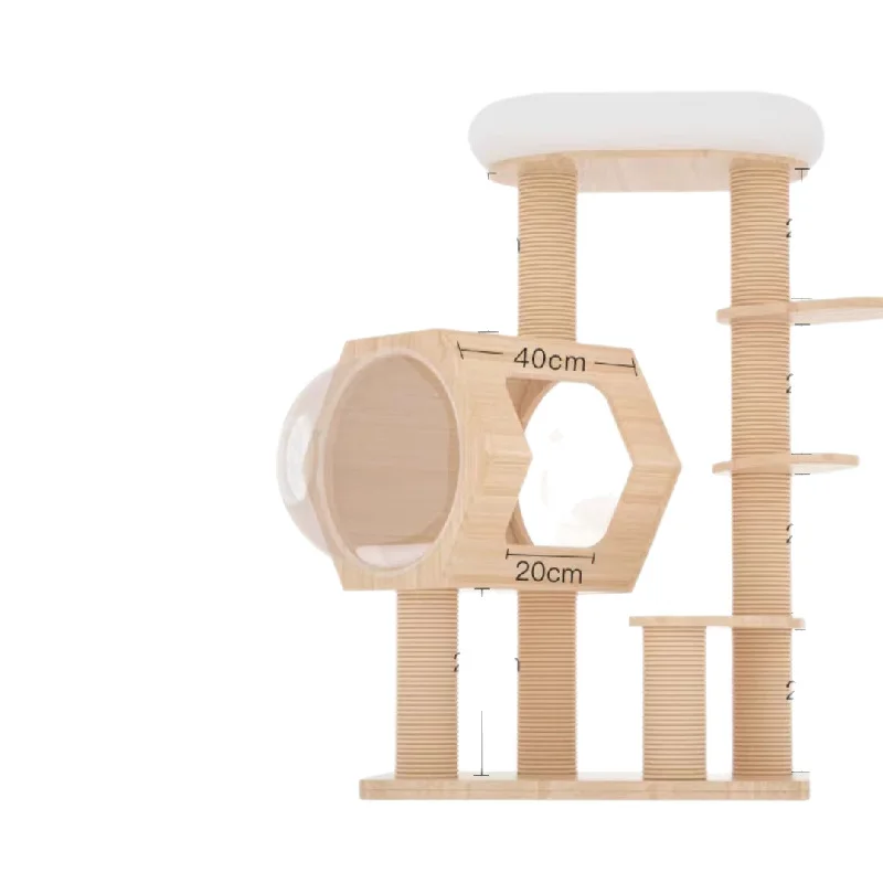 

Solid wood climbing frame small space does not take up space sisal shelf board cat tree integrated