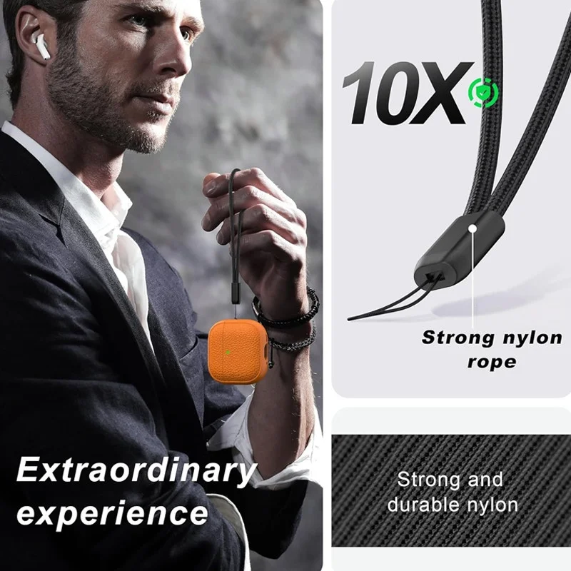 2026 Neu für AirPods 5 Hülle【Lederähnliches Design】 Schutzhülle für AirPods Pro 3/4/5/Pro/Pro 2 3 mit Lanyard Kopfhörerhülle – Detail 5
