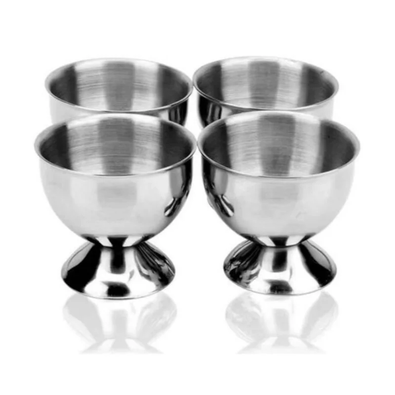 Stainless Steel Boiled Egg Cups Stand Rack, Egg Holder, Kitchen Breakfast Cooking Gadget for Home Use, Random Color Shipped