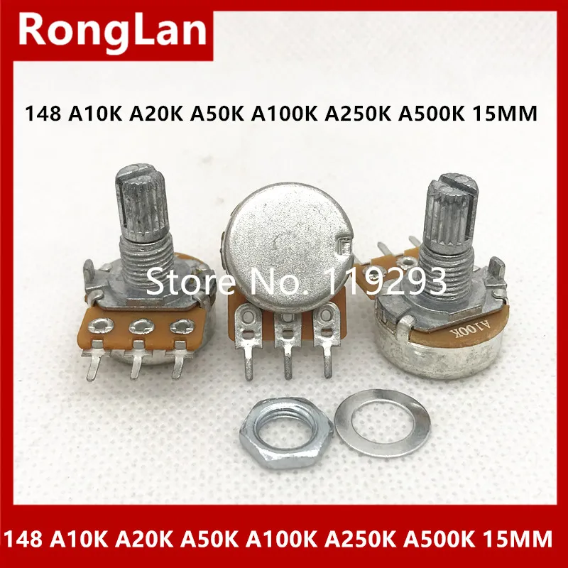 Wh148 148 single power amplifier Imported diaphragm Single  potentiometer 148 A10K A20K A50K A100K A250K A500K 15MM--50PCS