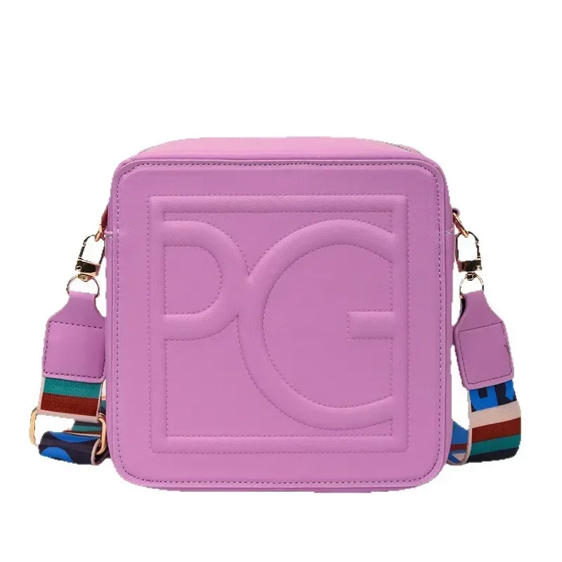 2025 Spring New Solid Square Bag - Street Alphabet Design, Trendy Shoulder/Crossbody