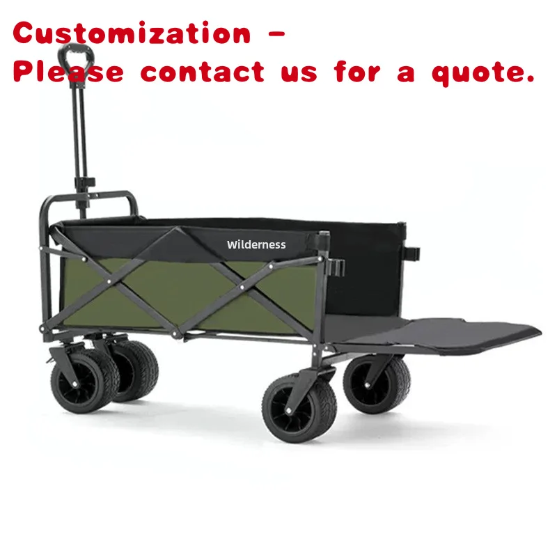 custom.Lightweight Portable Stainless Steel Outdoor Camping Picnic Trolley Foldable Stall Pull Artifact Shopping Cart Platform